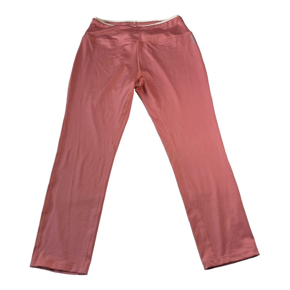 Reebok Womens Athletic Leggings Size L Dusty Rose Pink Yoga Running High Rise